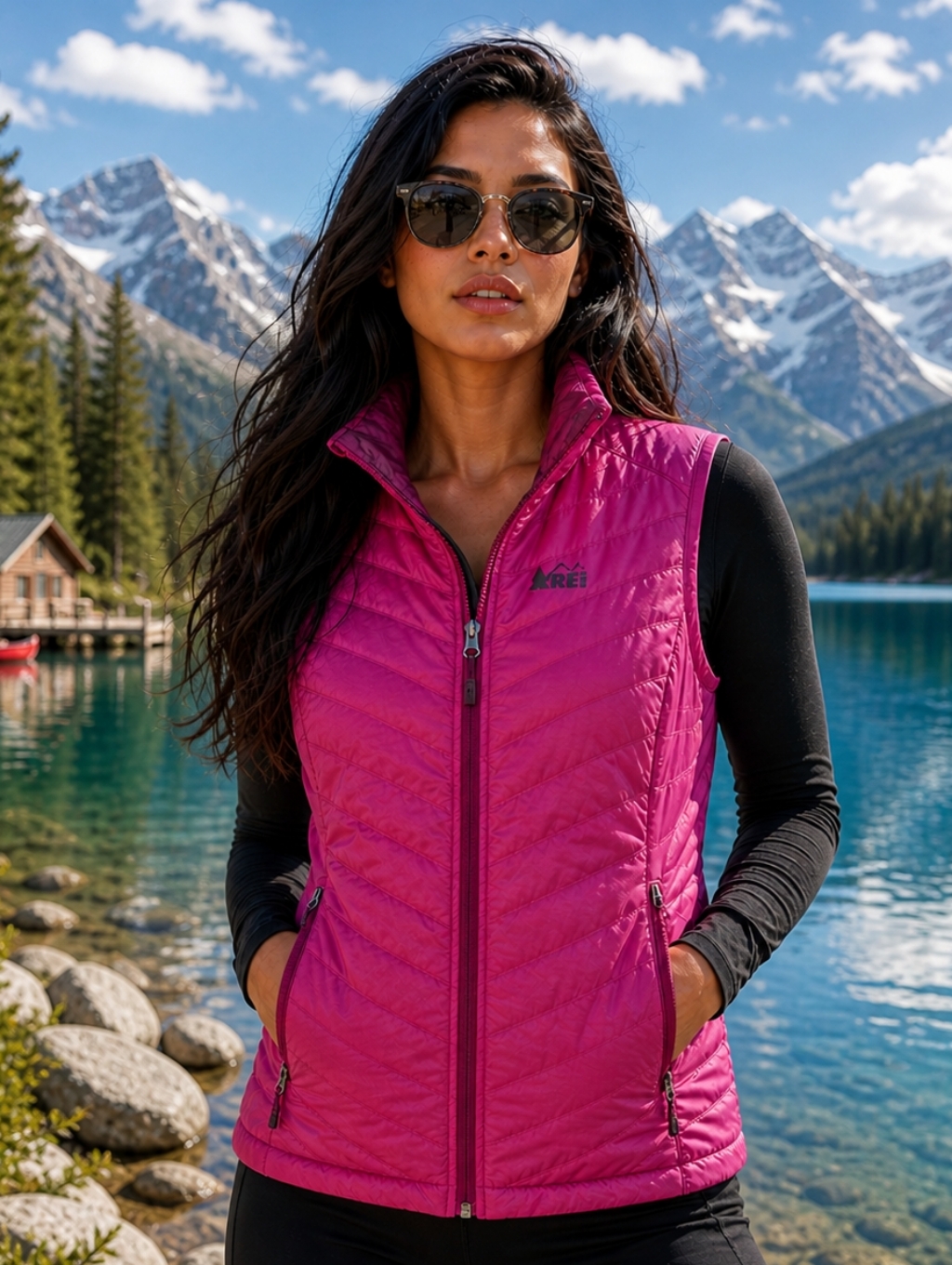 Rei Co-Op Insulated Vest Women’s Large Pink Pertex Quantum Eco Lightweight Puffe